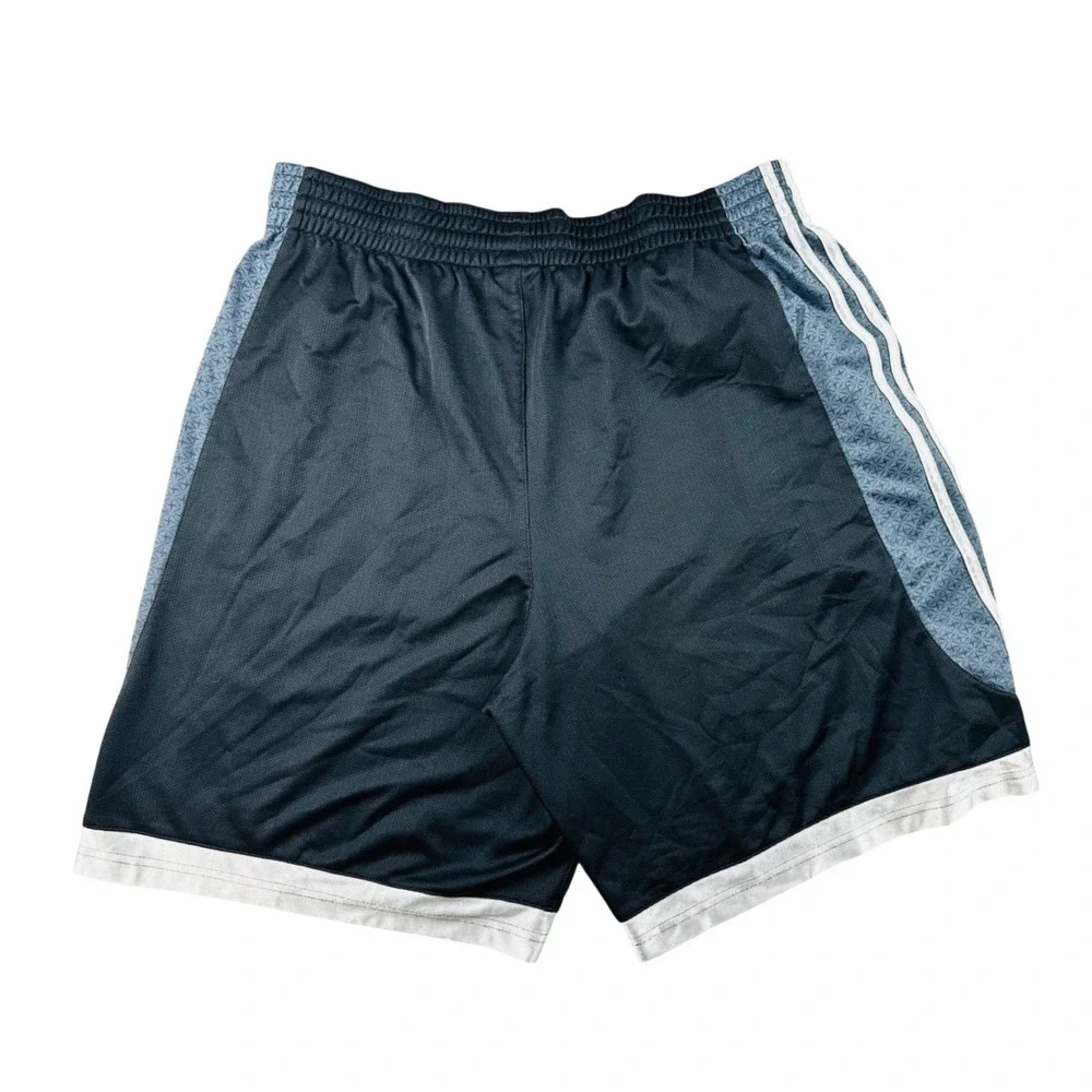 Adidas Shorts Men XL Black White Striped Athletic Mesh Gym Basketball P10855 - Picture 2 of 10